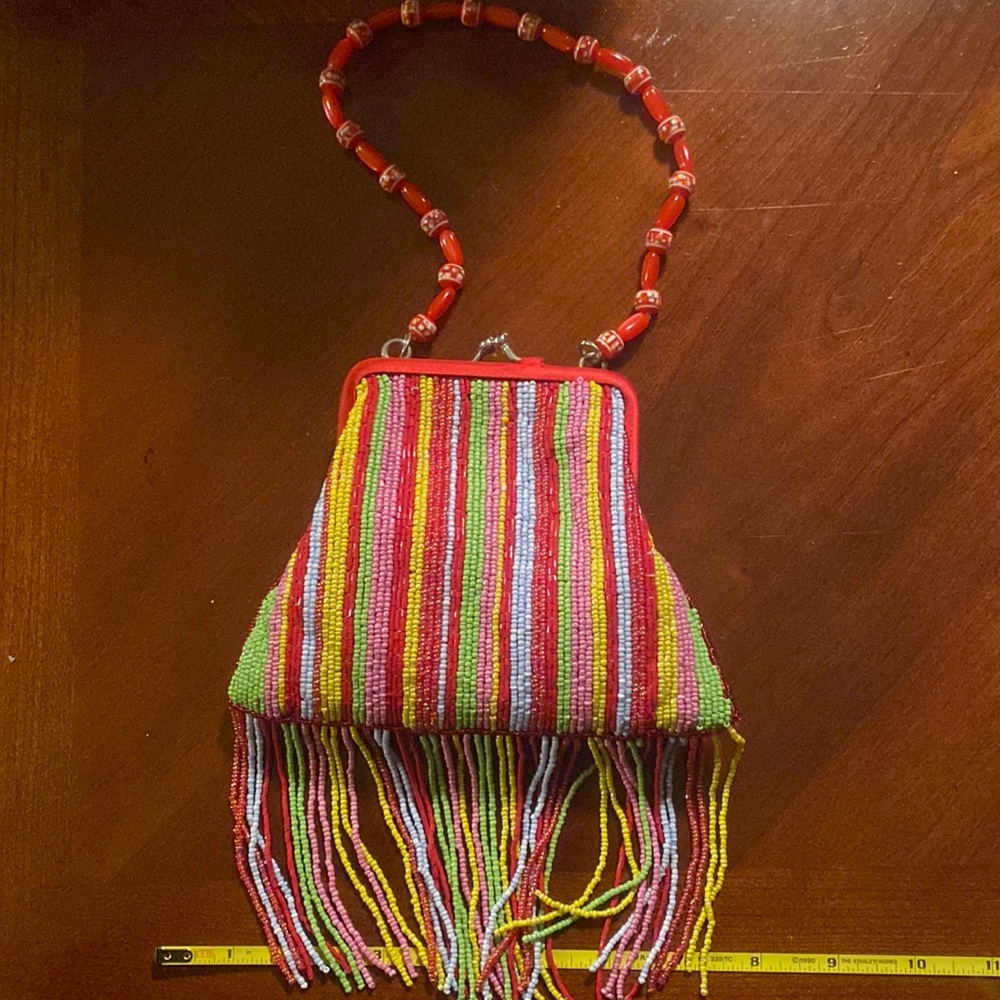 NWOT La Regale beaded fringe bag